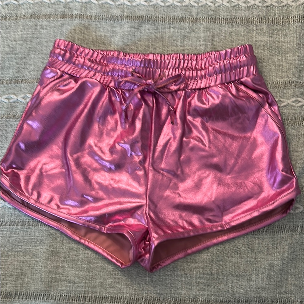 Shiny Pink Girls Shorts